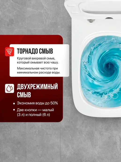 BAUEDGE Подвесной унитаз Bau Stil безободковый, торнадо с ом, белый, фото 3