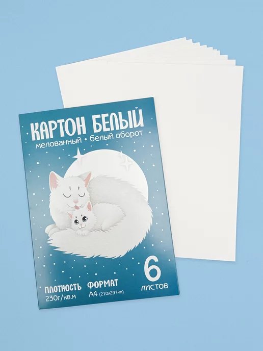 Rumba Белый картон для школы А4 двусторонний матовый набор 20 л, 6 л, фото 4