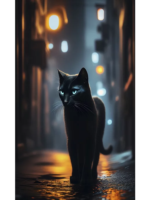 ReplicArts Панно декоративное настенное "Черная кошка" 150х90 см, черный, фото 2