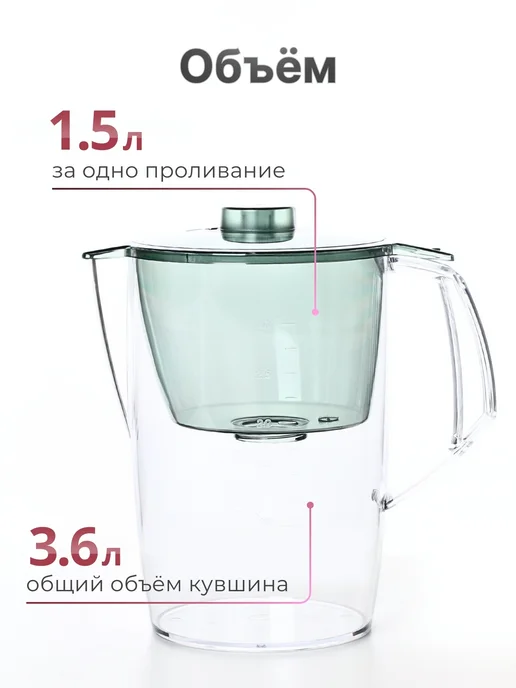 БАРЬЕР Кувшин с фильтром для воды Норма 3,6 л, 3,6 л, фото 5