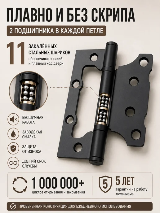Петля дверная накладная бабочки без врезки 6 шт, 6 шт, фото 2