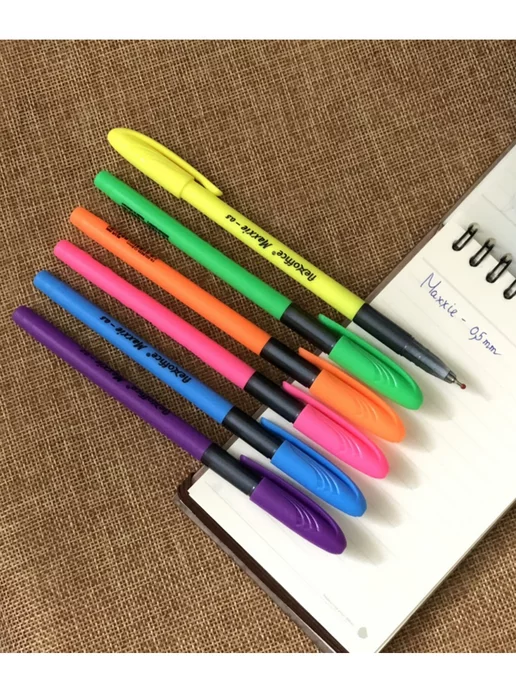 Flexoffice Ручка шариковая масляная Maxxie Neon 0,5 мм синяя 6 шт, 6 шт, фото 8