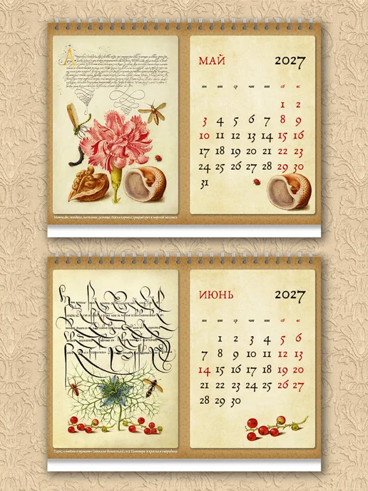 ЮФОЮ Календарь - домик на 2027 г."Каллиграфия", коричневый, фото 4