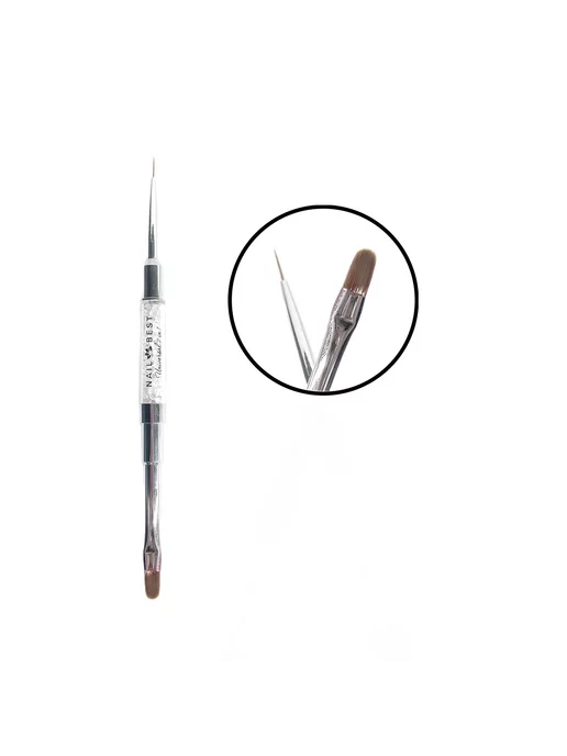 Nail Best Кисть для моделирования ногтей двухсторонняя Universal, черный, фото 6