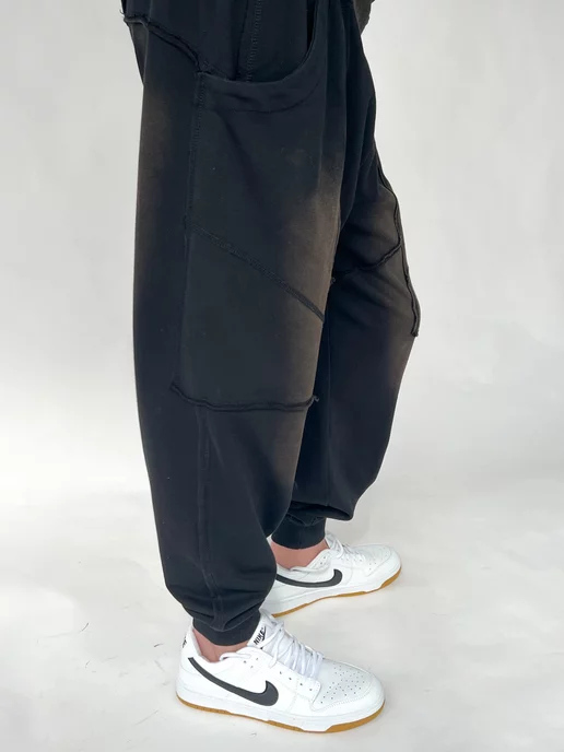 Dear baby brand Спортивный костюм оверсайз для подростка со штанами, черный, фото 8