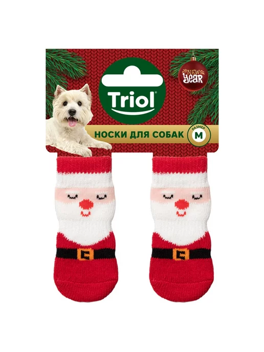 Triol Носки для собак NEW YEAR "Дед Мороз" M, белый, фото 8