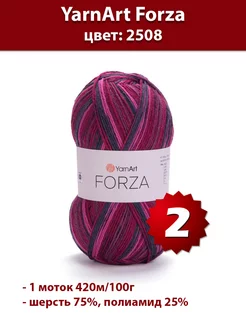 Пряжа Forza 2508 - 2 шт, шерсть носочная Yarnart 192225032 купить за 645 ₽ в интернет-магазине Wildberries