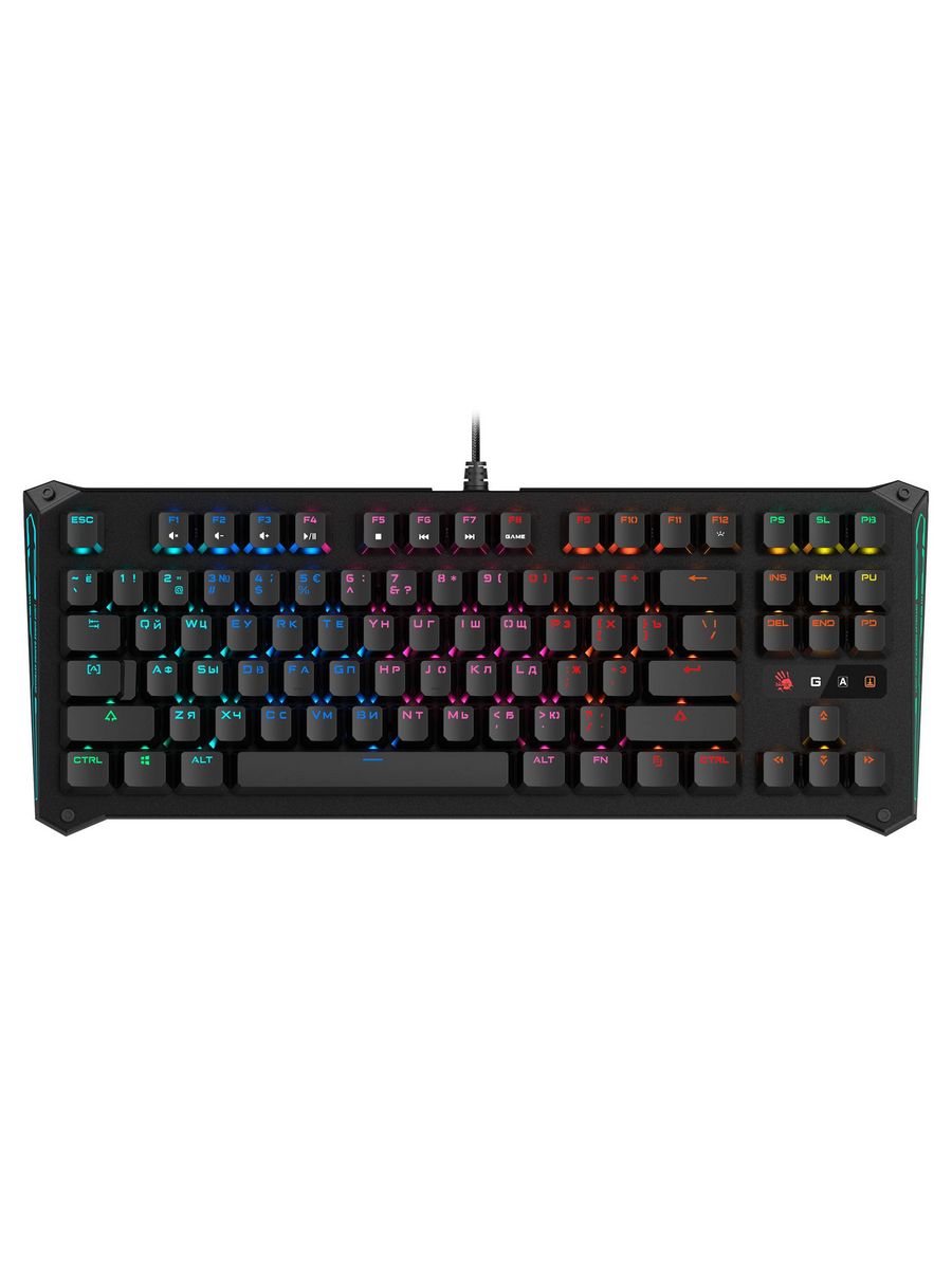 Bloody b930. A4tech Bloody b930 LK Libra RGB Gaming Mechanical Brown Switch Compact Keyboard USB us+Russian.