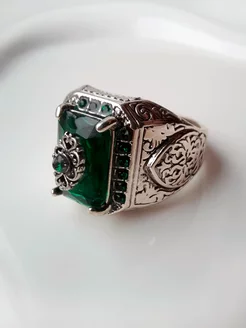 Кольцо перстень бижутерия с большим зеленым камнем LAMANTIN 192332041 купить за 602 ₽ в интернет-магазине Wildberries
