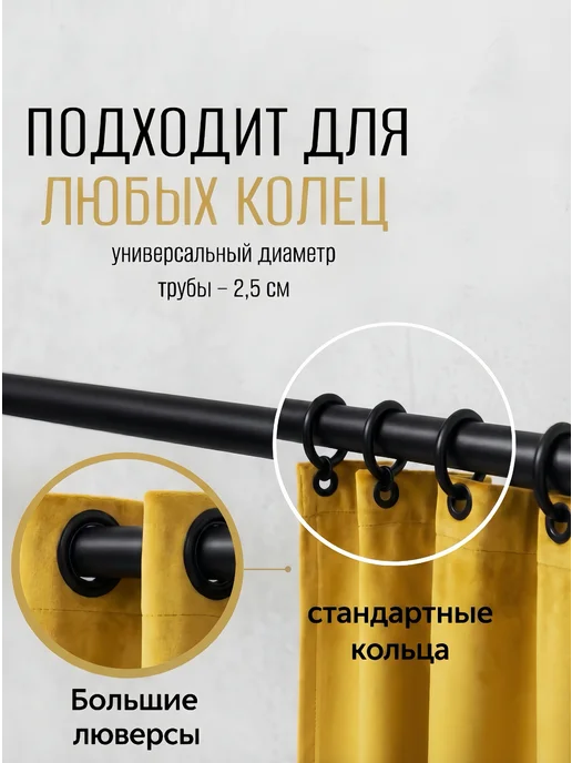 VOROTTI Карниз для ванной телескопический раздвижной черный, черный, фото 8