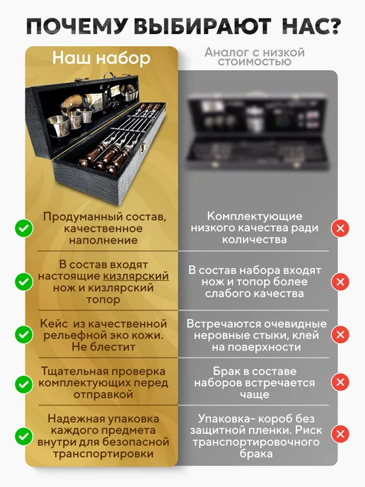DAR* Набор шампуров подарочный для шашлыка и пикника Кизляр, 17 шт, фото 3