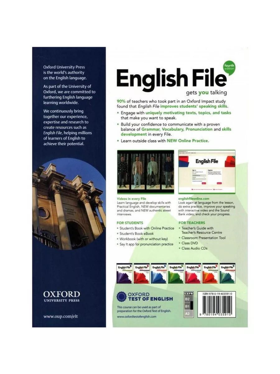 English File Intermediate 4th edition. ПОЛНЫЙ КОМПЛЕКТ Oxford University  Press 192563645 купить в интернет-магазине Wildberries