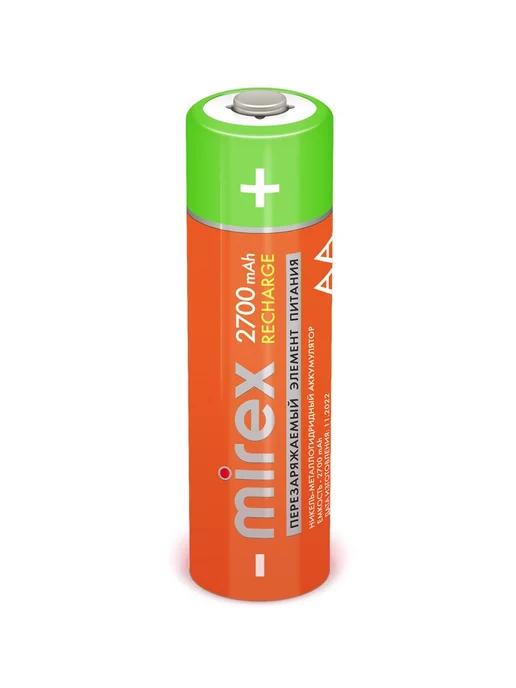 Mirex Батарейки АА аккумуляторные пальчиковые 2700 mAh 2 штуки, 2700 мАч, фото 4