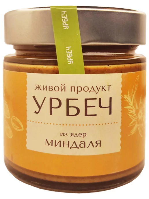 Живой продукт Урбеч из ядер миндаля, 200 гр,(новый дизайн), 200 г, фото 3