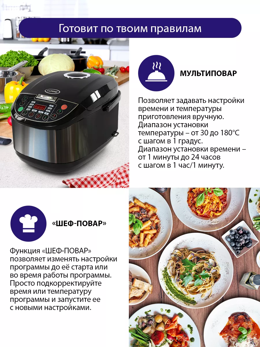 Инструкция: Мультиварка Lumme LU-1445 SMART серебристый