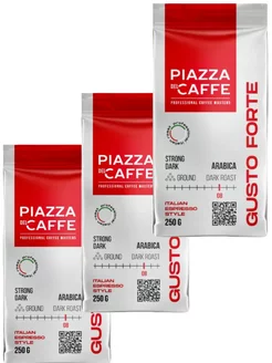 Gusto Forte Кофе Молотый 3 штуки 750 г . Piazza del Caffe 192630754 купить за 783 ₽ в интернет-магазине Wildberries