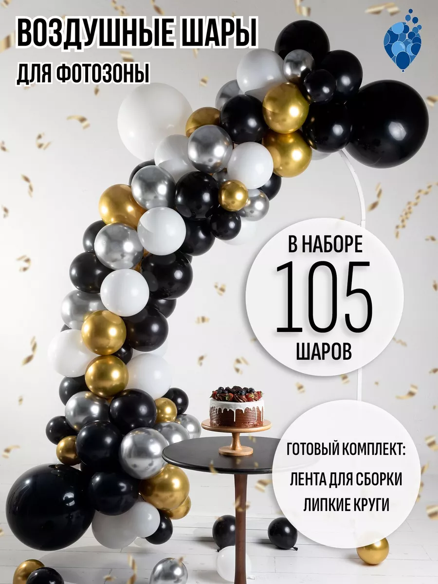 Шарики воздушные фотозона набор для праздника, 105 штук Partymaker  192743597 купить за 504 ₽ в интернет-магазине Wildberries