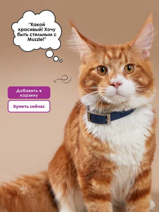 Muzzle pet care Ошейник для собак и кошек, синий, фото 7