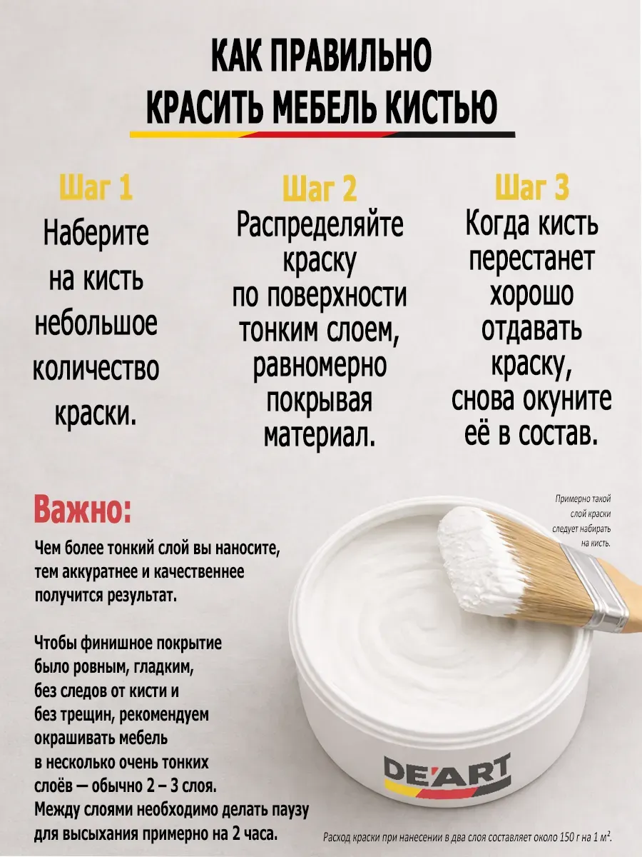 Меловая краска для мебели и дерева без запаха белый фото 8