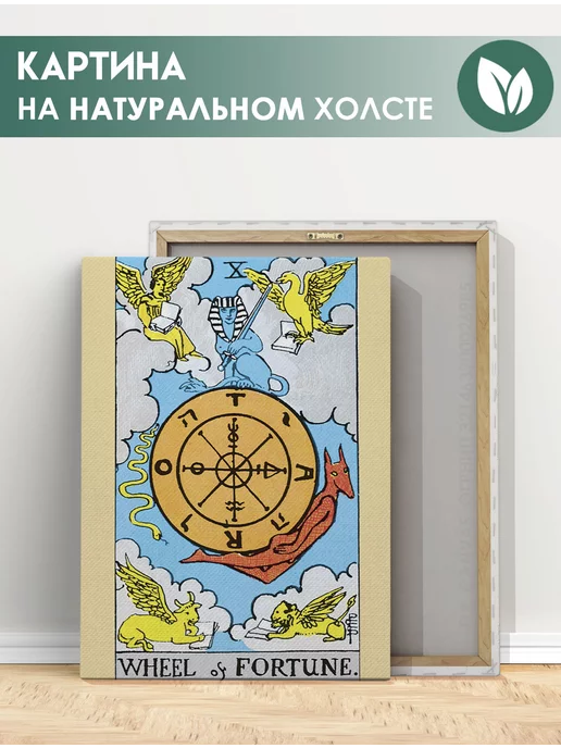 FIX CANVAS Картина Wheel of Fortune Колесо фортуны, карта таро 40х60 см