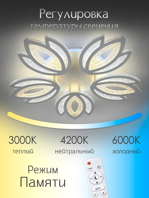 WEDO LIGHT Люстра потолочная светодиодная для зала белая, белый, фото 3