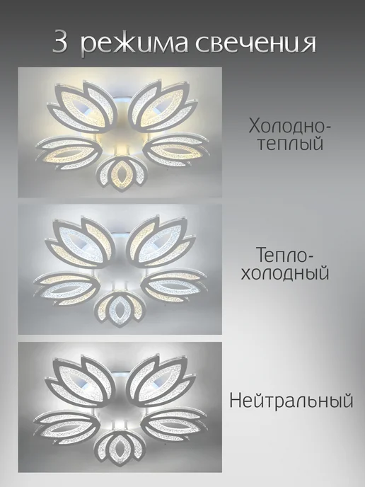 WEDO LIGHT Люстра потолочная светодиодная для зала белая, белый, фото 5