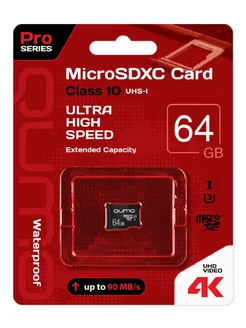 Карта памяти MicroSDXC 64GB U3 3.0 без адаптера QUMO 192965561 купить за 543 ₽ в интернет-магазине Wildberries