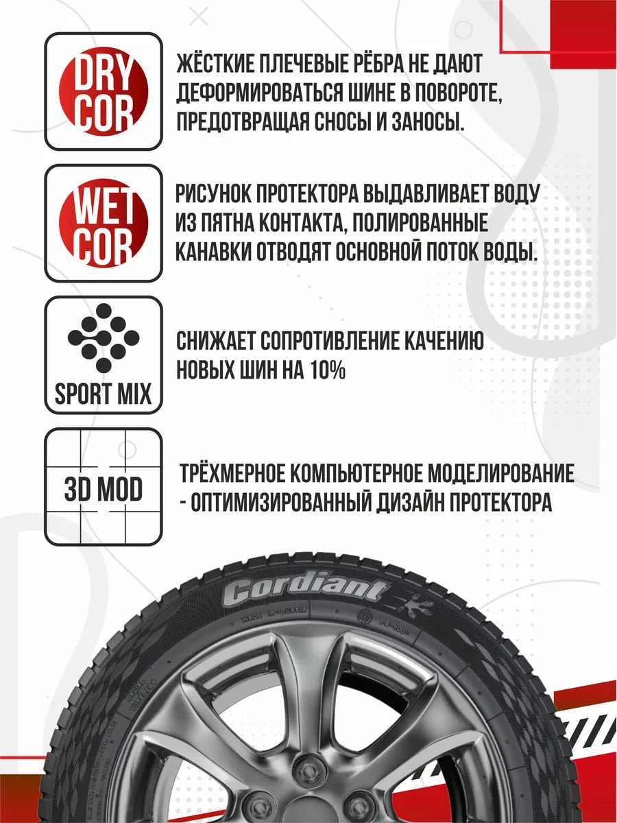 Шины летние R16 205 65 Cordiant Sport 3 Авто-Олга 193018442 купить в  интернет-магазине Wildberries