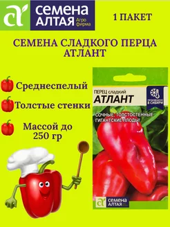 Семена сладкого перца АТЛАНТ - 1 пакет Семена Алтая 193026213 купить за 96 ₽ в интернет-магазине Wildberries