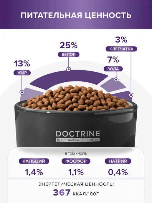 Сухой корм DOCTRINE health starts with nutrition Белой для собак, рыба, 0,8 кг, фото 4