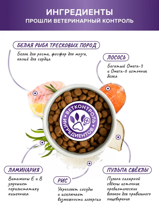 Сухой корм DOCTRINE health starts with nutrition Белой для собак, рыба, 0,8 кг, фото 8