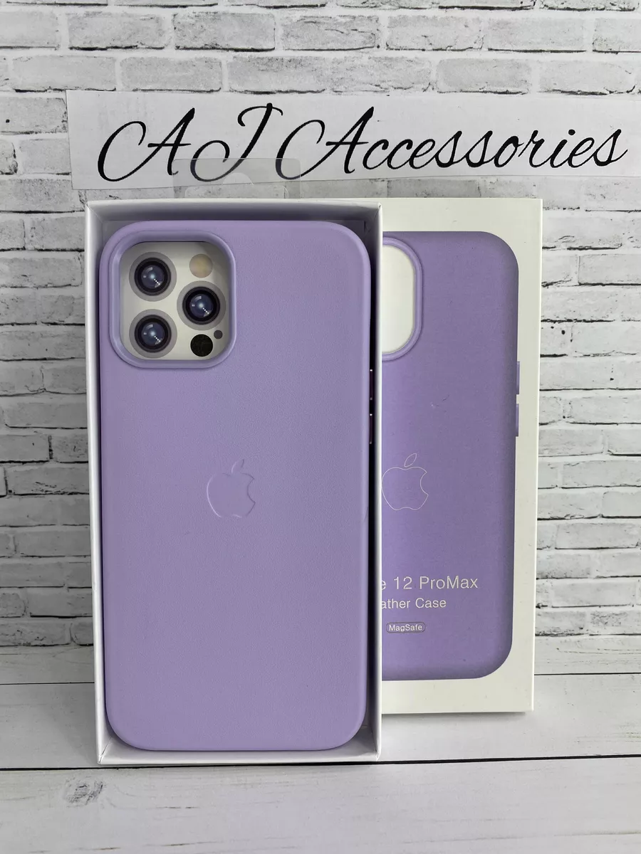 Чехол на Айфон кожаный/iPhone 12 Pro Max Magsafe Сиреневый AJ accessories  193112011 купить за 768 ₽ в интернет-магазине Wildberries