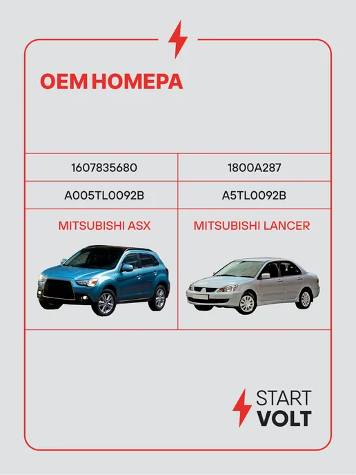 STARTVOLT Генератор для Mitsubishi ASX Lancer, вариант, фото 2