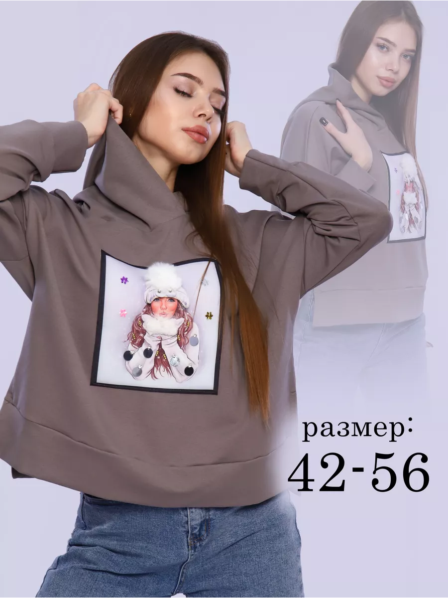 Худи с капюшоном и декором