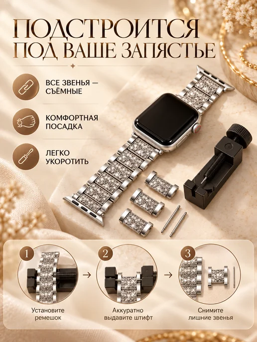 ЛКЛаб Ремешок для Apple Watch 40 41 42 mm, серый, фото 7