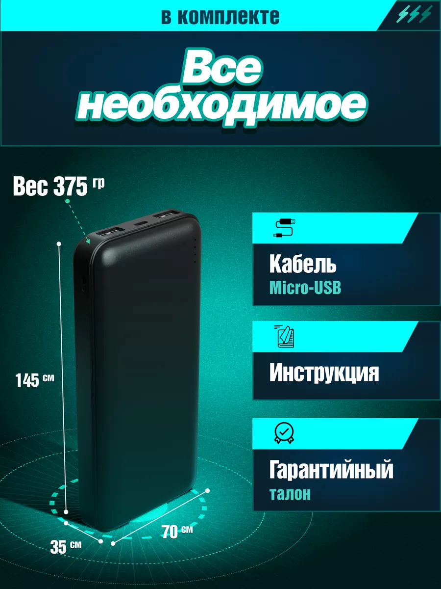 Повербанк 20000 mah внешний аккумулятор TechNeo 193170414 купить за 739 ₽ в  интернет-магазине Wildberries