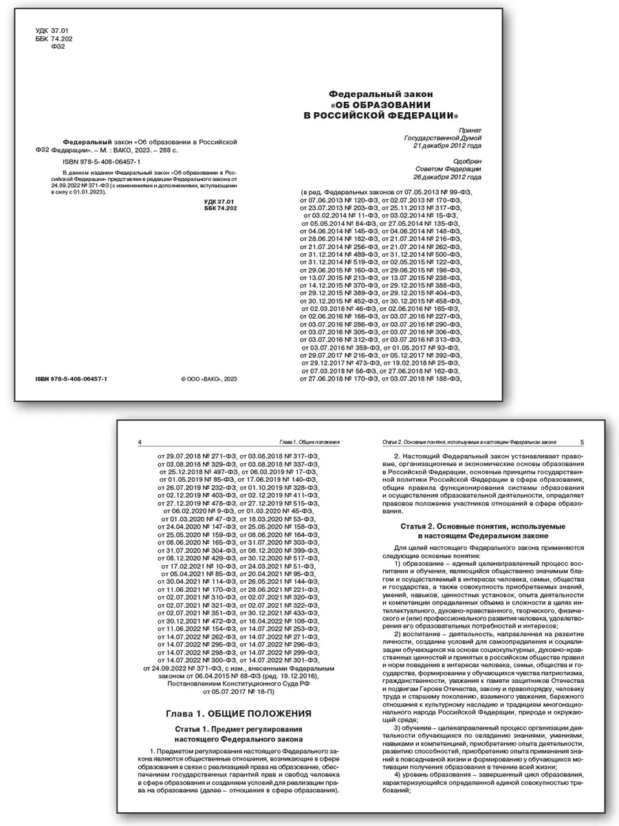 Федеральный закон «Об образовании в Российской Федерации» Издательство ВАКО  193172210 купить за 419 ₽ в интернет-магазине Wildberries