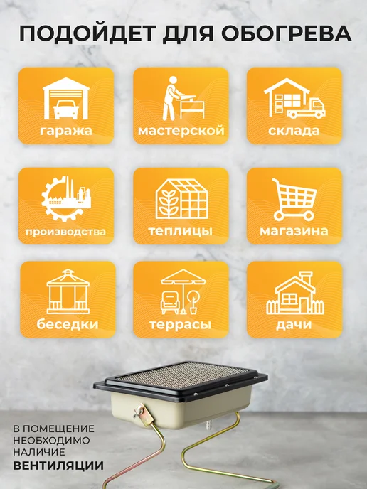 G.N.A. Обогреватель для дома инфракрасный газовый РГО-3850, вариант, фото 4