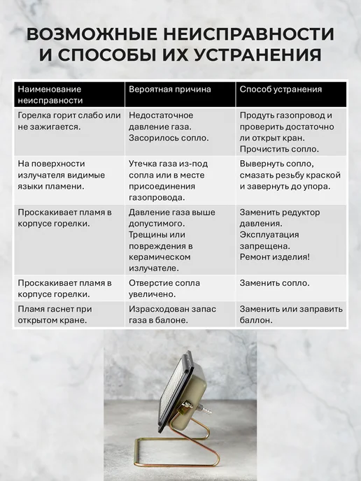 G.N.A. Обогреватель для дома инфракрасный газовый РГО-3850, вариант, фото 7