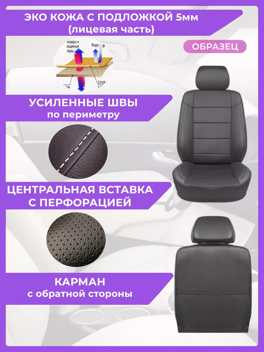 Чехлы сиденья Volkswagen Sharan 1995-2000 Экокожа, серая AV3 193321236  купить в интернет-магазине Wildberries