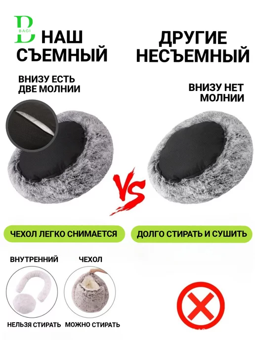 BigBagi Домик-лежанка для кошек и собак, серый, фото 3