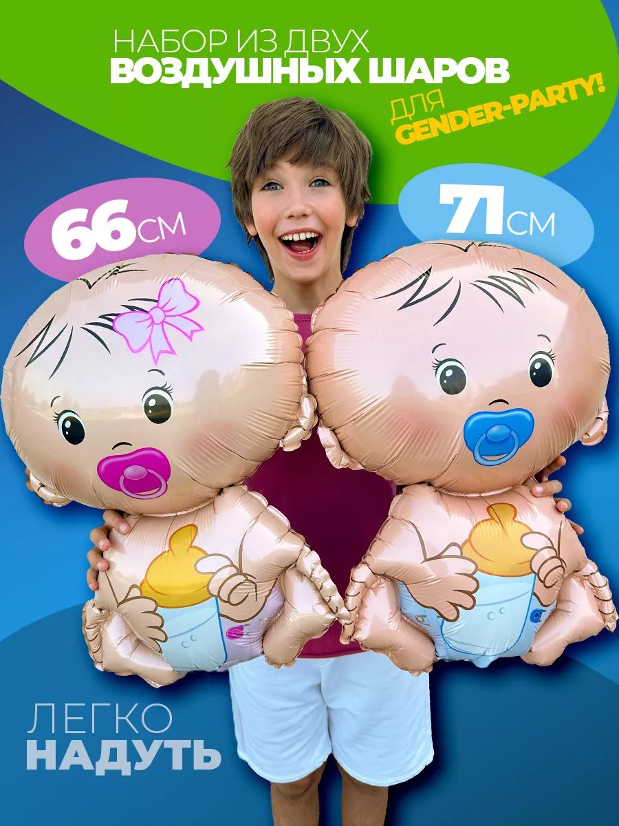 Гендер пати фотозона фольгированные шары мальчик девочка