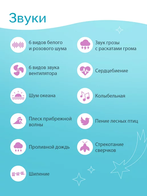 UMMO Ночник детский с белым шумом для новорожденных, белый, фото 4