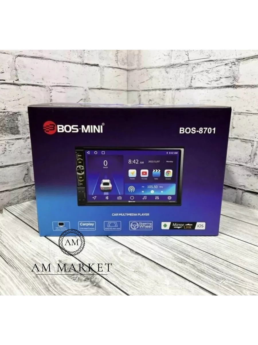 Магнитола для автомобиля BOS MINI 2din CarPlay android 8701 AM MARKET  193402959 купить за 6 333 ₽ в интернет-магазине Wildberries