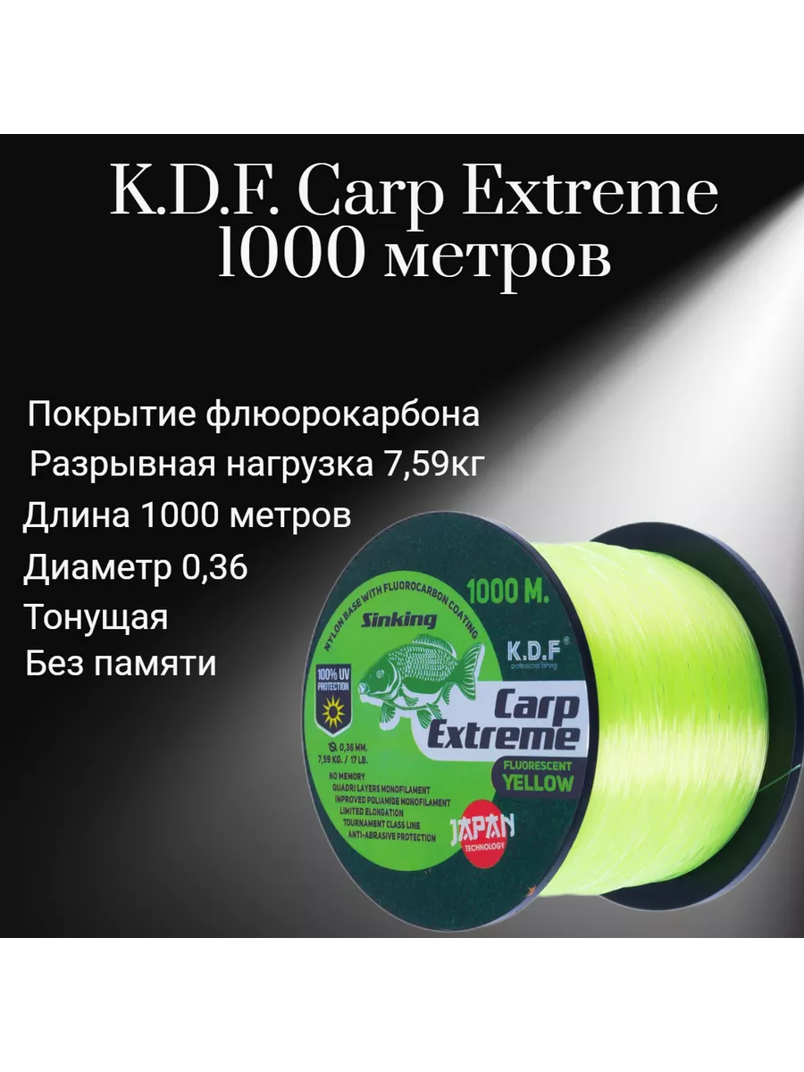 Леска рыболовная карповая KDF 1000 метров Клёв будет! 193415735 купить за  404 ₽ в интернет-магазине Wildberries