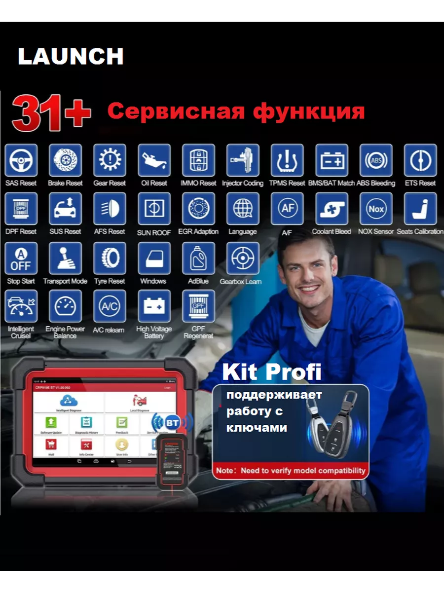 Launch X431 CRP919E BT мультимарочный автосканер Launch 193422842 купить в  интернет-магазине Wildberries