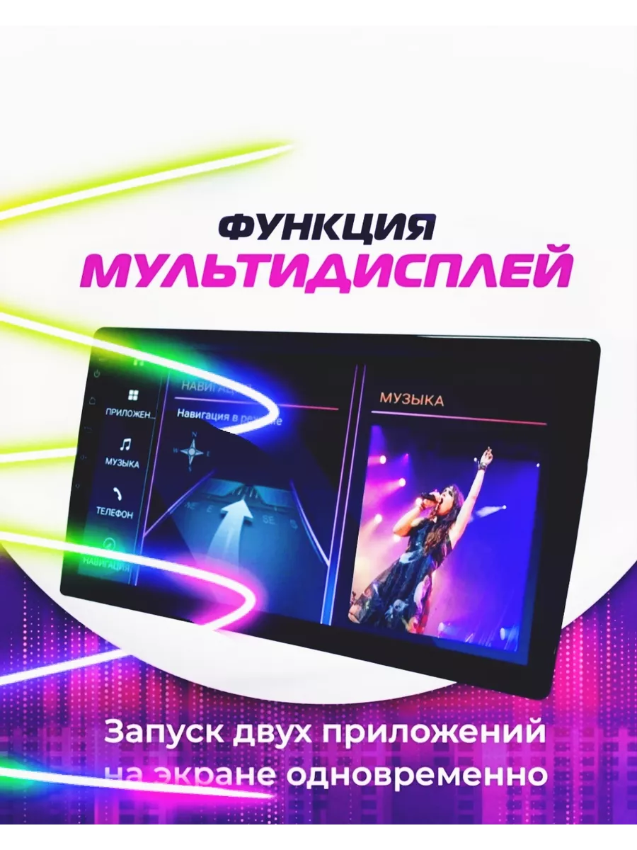 Универсальная магнитола android с 10 дюймовый экраном Podofo 193436572  купить за 5 967 ₽ в интернет-магазине Wildberries