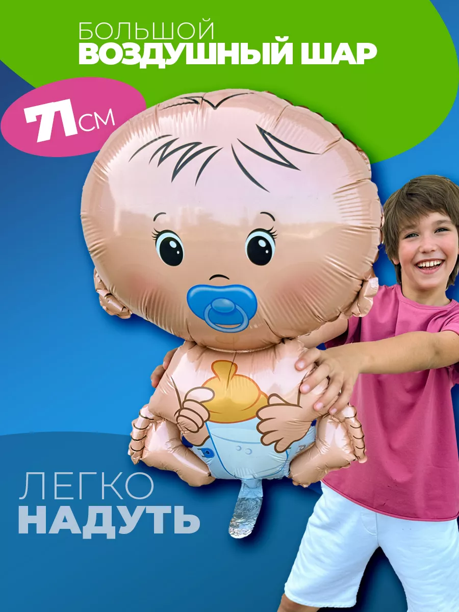 Шары на выписку мальчика и на годик фольгированные