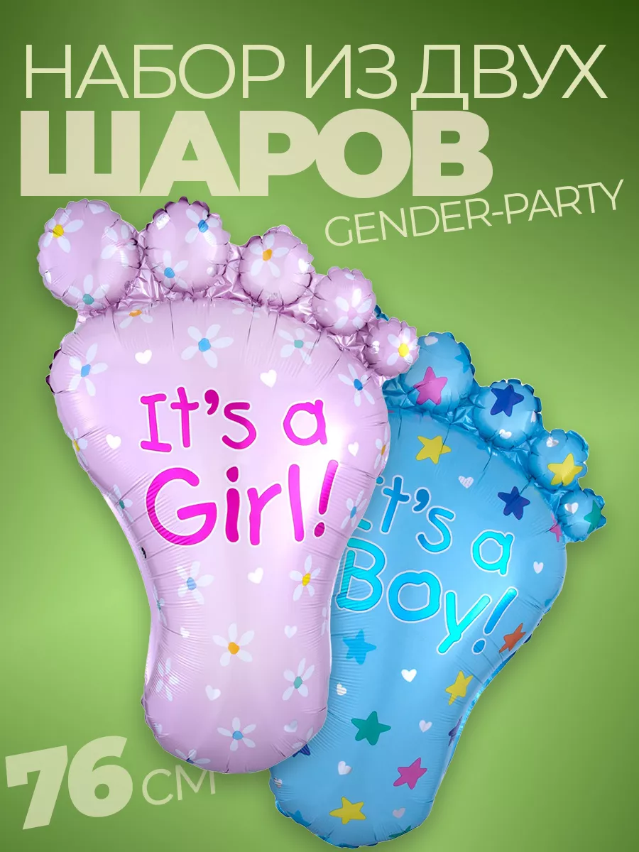 Гендер пати фотозона фольгированные шары мальчик девочка