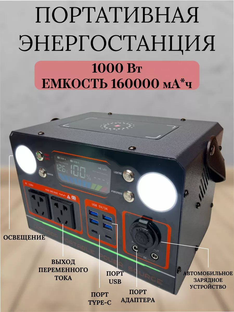 Компактная портативная энергостанция 1000 Вт STONA 193486505 купить в  интернет-магазине Wildberries